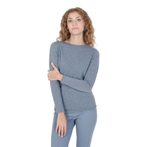Crown of Edinburgh Cashmere Cashmere Sweater Long Sleeves Women Sky blue - Picture 2 of 7